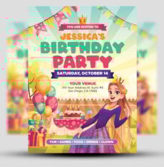 Kids Birthday Party Flyer 1