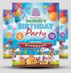 Kids Birthday Party Flyer 2