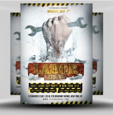 Under Construction Labor Day Club Party Flyer