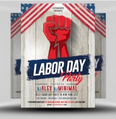 Patriotic Labor Day Club Party Flyer