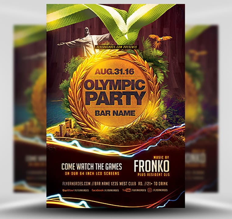 Olympic Party Flyer Template FH 1