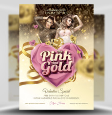 Pink and Gold Valentines Flyer