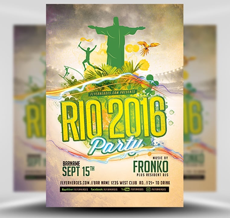 Rio Olympic Party Flyer Template FH 1