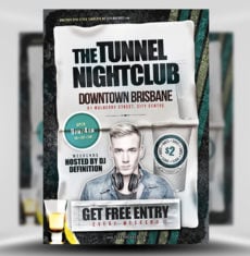Tunnel Free Nightclub Flyer