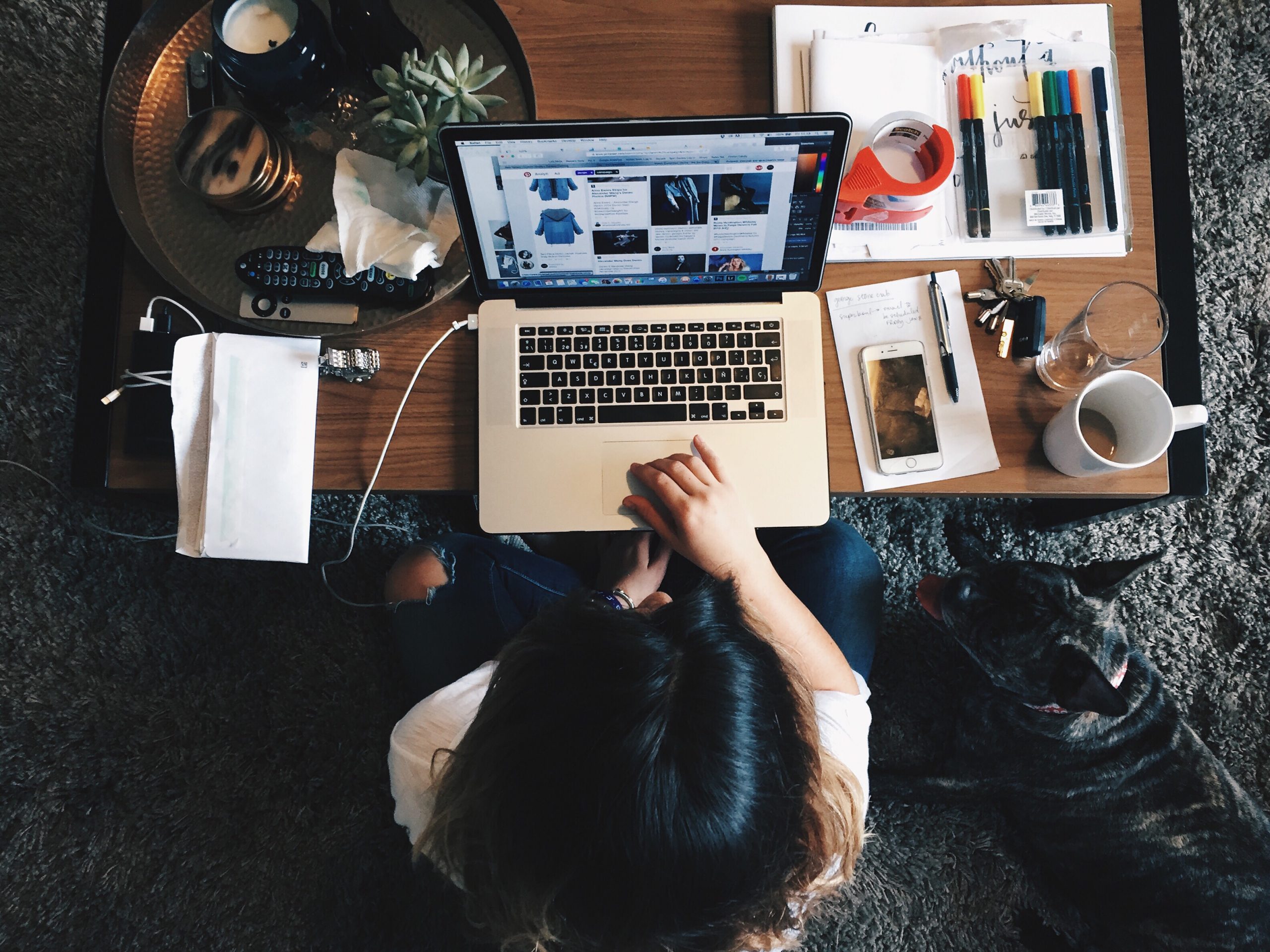 person working on laptop